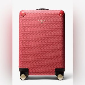 Micheal Kors Logo Suitcase Crimson Color Signature Print